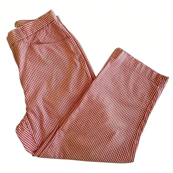 Jones New York Sport Stretch Capri Pants Size 4 Red White Gingham Check Cropped - Picture 5 of 9